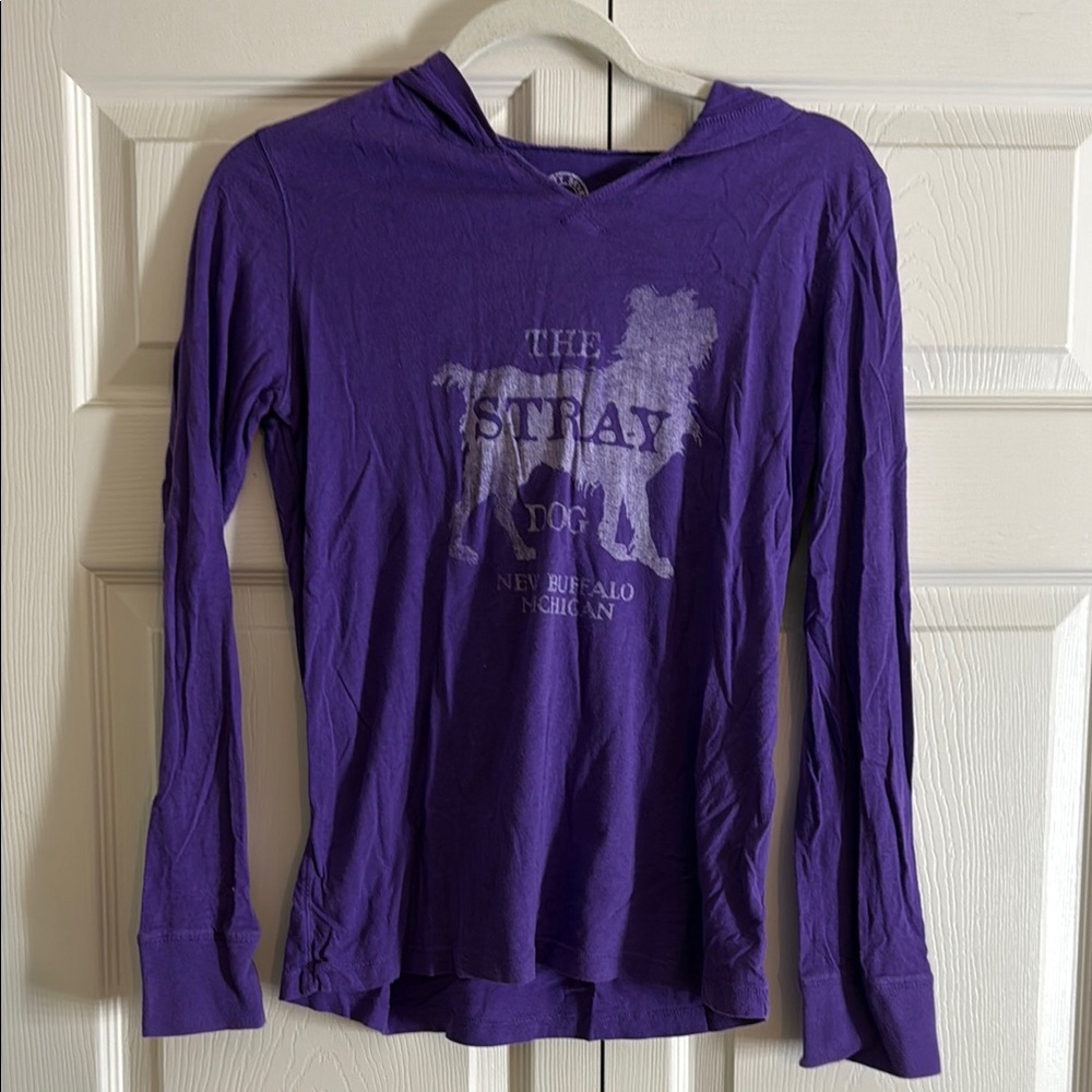 Purple Stray Dog Restaurant Hooded Long Sleeve